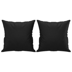 vidaXL Cojines decorativos 2 uds cuero sintético negro 40x40 cm