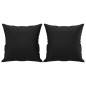 vidaXL Cojines decorativos 2 uds cuero sintético negro 40x40 cm