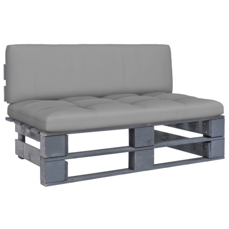 vidaXL Otomana de jardín de palets madera de pino impregnada gris