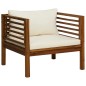 vidaXL Muebles de jardín 7 pzas cojines crema madera maciza de acacia vidaXL Muebles de jardín 7 pzas cojines crema madera maciza de acacia