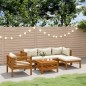 vidaXL Muebles de jardín 6 pzas cojines crema madera maciza de acacia vidaXL Muebles de jardín 6 pzas cojines crema madera maciza de acacia
