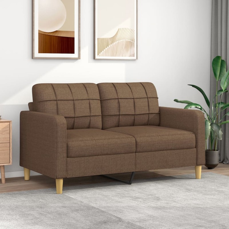 vidaXL Sofá de 2 plazas de tela marrón 140 cm vidaXL Sofá de 2 plazas de tela marrón 140 cm