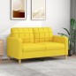 vidaXL Sofá de 2 plazas de tela amarillo claro 140 cm vidaXL Sofá de 2 plazas de tela amarillo claro 140 cm