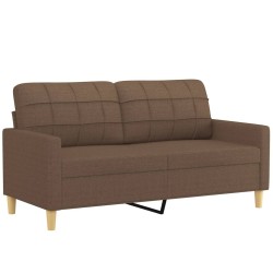 vidaXL Sofá de 2 plazas de tela marrón 140 cm