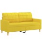 vidaXL Sofá de 2 plazas de tela amarillo claro 140 cm vidaXL Sofá de 2 plazas de tela amarillo claro 140 cm
