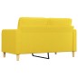 vidaXL Sofá de 2 plazas de tela amarillo claro 140 cm vidaXL Sofá de 2 plazas de tela amarillo claro 140 cm