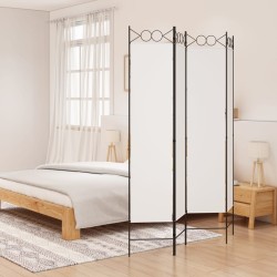 vidaXL Biombo divisor de 4 paneles de tela blanco 160x200 cm