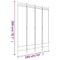 vidaXL Biombo divisor de 4 paneles de tela blanco 160x200 cm vidaXL Biombo divisor de 4 paneles de tela blanco 160x200 cm