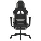 vidaXL Silla gaming de masaje con reposapiés tela negro y gris claro vidaXL Silla gaming de masaje con reposapiés tela negro y gris claro