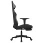 vidaXL Silla gaming de masaje con reposapiés tela negro y gris claro vidaXL Silla gaming de masaje con reposapiés tela negro y gris claro