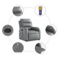 vidaXL Sillón de masaje reclinable cuero sintético gris vidaXL Sillón de masaje reclinable cuero sintético gris