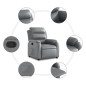 vidaXL Sillón reclinable de cuero sintético gris vidaXL Sillón reclinable de cuero sintético gris