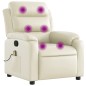 vidaXL Sillón reclinable de masaje cuero sintético crema vidaXL Sillón reclinable de masaje cuero sintético crema