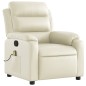 vidaXL Sillón reclinable de masaje cuero sintético crema vidaXL Sillón reclinable de masaje cuero sintético crema