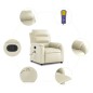 vidaXL Sillón reclinable de masaje cuero sintético crema vidaXL Sillón reclinable de masaje cuero sintético crema