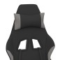 vidaXL Silla gaming de masaje con reposapiés tela negro y gris claro vidaXL Silla gaming de masaje con reposapiés tela negro y gris claro