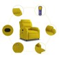 vidaXL Sillón de masaje reclinable de terciopelo amarillo vidaXL Sillón de masaje reclinable de terciopelo amarillo