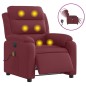 vidaXL Sillón de masaje reclinable eléctrico tela rojo tinto vidaXL Sillón de masaje reclinable eléctrico tela rojo tinto