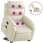 vidaXL Sillón de masaje elevable eléctrico cuero sintético crema vidaXL Sillón de masaje elevable eléctrico cuero sintético crema
