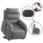 vidaXL Sillón de masaje elevable eléctrico cuero sintético gris vidaXL Sillón de masaje elevable eléctrico cuero sintético gris