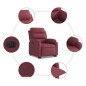 vidaXL Sillón eléctrico reclinable elevable de tela rojo tinto vidaXL Sillón eléctrico reclinable elevable de tela rojo tinto