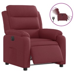 vidaXL Sillón reclinable eléctrico tela rojo tinto