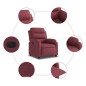 vidaXL Sillón reclinable eléctrico tela rojo tinto vidaXL Sillón reclinable eléctrico tela rojo tinto