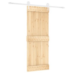 vidaXL Puerta corredera con herrajes madera maciza de pino 80x210 cm