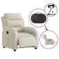 vidaXL Sillón reclinable eléctrico de terciopelo blanco crema vidaXL Sillón reclinable eléctrico de terciopelo blanco crema