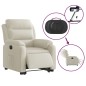 vidaXL Sillón eléctrico reclinable elevable de terciopelo crema vidaXL Sillón eléctrico reclinable elevable de terciopelo crema