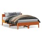 vidaXL Estructura cama con cabecero madera pino marrón cera 140x200 cm