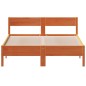 vidaXL Estructura cama con cabecero madera pino marrón cera 160x200 cm vidaXL Estructura cama con cabecero madera pino marrón cera 160x200 cm
