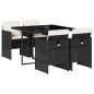 vidaXL Set de muebles jardín 5 pzas con cojines ratán sintético negro vidaXL Set de muebles jardín 5 pzas con cojines ratán sintético negro