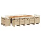 vidaXL Set comedor de jardín con cojines 15 pzas ratán sintético beige vidaXL Set comedor de jardín con cojines 15 pzas ratán sintético beige