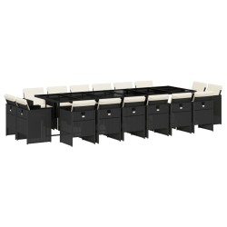 vidaXL Set de muebles jardín 17 pzas con cojines ratán sintético negro