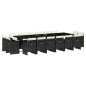 vidaXL Set de muebles jardín 17 pzas con cojines ratán sintético negro