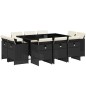 vidaXL Set de comedor jardín 11 pzas con cojines ratán sintético negro vidaXL Set de comedor jardín 11 pzas con cojines ratán sintético negro
