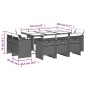 vidaXL Set de comedor jardín 11 pzas con cojines ratán sintético negro vidaXL Set de comedor jardín 11 pzas con cojines ratán sintético negro