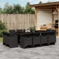 vidaXL Set comedor de jardín con cojines 13 pzas ratán sintético negro vidaXL Set comedor de jardín con cojines 13 pzas ratán sintético negro