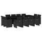 vidaXL Set comedor de jardín con cojines 13 pzas ratán sintético negro vidaXL Set comedor de jardín con cojines 13 pzas ratán sintético negro