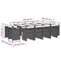 vidaXL Set comedor de jardín con cojines 13 pzas ratán sintético negro vidaXL Set comedor de jardín con cojines 13 pzas ratán sintético negro