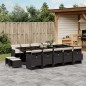 vidaXL Set comedor de jardín con cojines 15 pzas ratán sintético negro vidaXL Set comedor de jardín con cojines 15 pzas ratán sintético negro
