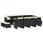 vidaXL Set comedor de jardín con cojines 13 pzas ratán sintético negro vidaXL Set comedor de jardín con cojines 13 pzas ratán sintético negro