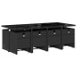 vidaXL Set comedor de jardín con cojines 13 pzas ratán sintético negro vidaXL Set comedor de jardín con cojines 13 pzas ratán sintético negro