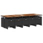 vidaXL Set comedor de jardín con cojines 15 pzas ratán sintético negro vidaXL Set comedor de jardín con cojines 15 pzas ratán sintético negro