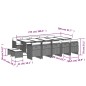 vidaXL Set comedor de jardín con cojines 15 pzas ratán sintético negro vidaXL Set comedor de jardín con cojines 15 pzas ratán sintético negro