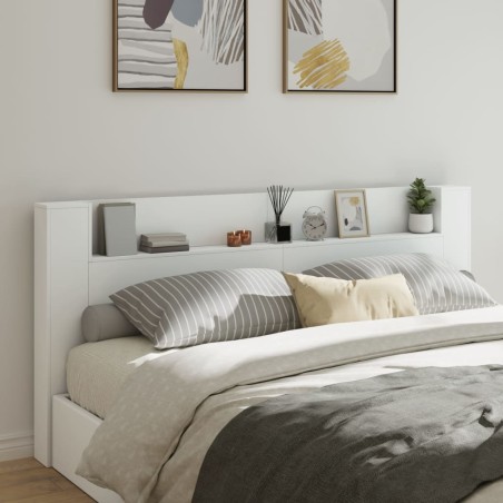 vidaXL Cabecero de cama con LED blanco 220x16,5x103,5 cm