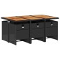 vidaXL Set de comedor de jardín 7 pzas y cojines ratán sintético negro vidaXL Set de comedor de jardín 7 pzas y cojines ratán sintético negro