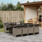 vidaXL Set comedor jardín 9 pzas y cojines ratán sintético gris vidaXL Set comedor jardín 9 pzas y cojines ratán sintético gris