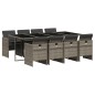 vidaXL Set comedor jardín 9 pzas y cojines ratán sintético gris vidaXL Set comedor jardín 9 pzas y cojines ratán sintético gris